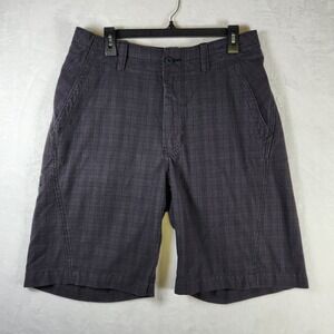 Uniontree Plaid Shorts Men's Size 32‎ Gray Flat Front Casual